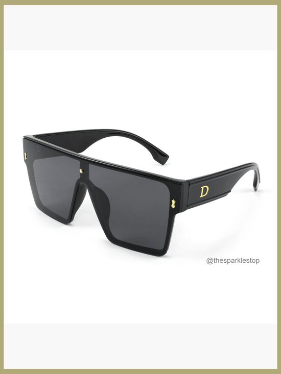 Oversized Square Flat Top Sunglasses with UV400 Protection main image 6